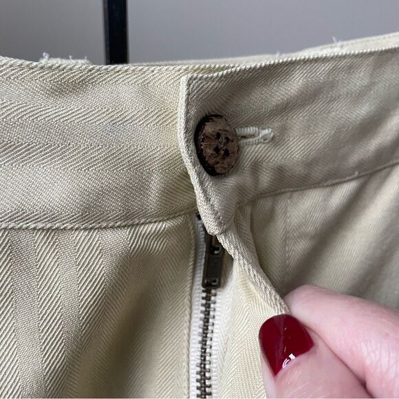 Vintage Tommy Bahama Front Pleat Cuffed Silk Pants Buttercream 36 - Picture 7 of 8